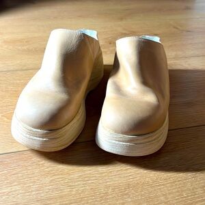 Tan Leather Platform Shoes